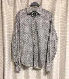 【美品】ZARA MAN スリムフィット シャツ Mサイズ　総柄　幾何学模様