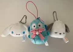 ほぼ未使用 シナモロール ポチャッコ ハンギョドン マスコット キーホルダー
