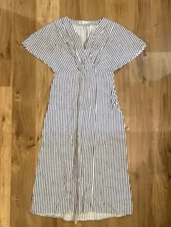 ZARA ストライプ柄 カシュクールワンピース 半袖