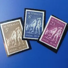 8598 外国切手 オーストラリア 1965年 ガリポリの戦いから50周年 3V