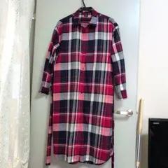 チェック柄ロングシャツ（赤・黒・白）