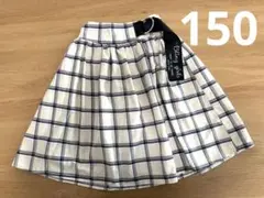 チェック柄スカート ホワイト/ネイビー