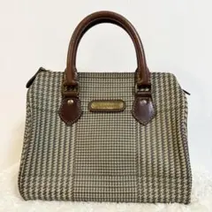 ポロラルフローレン　ミニボストン　バッグ　千鳥格子　チェック　ビンテージ　希少