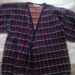 チェック柄 羽織 ネイビー レッド