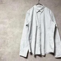 アースミュージックアンドエコロジー　シャツ　ストライプ　白　黒　赤　青　綿混