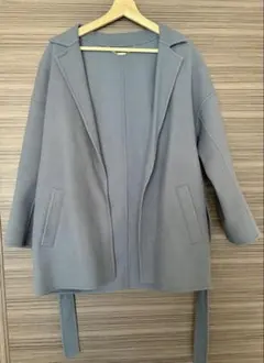 TONAL グレー チェスターコート ウエストリボン付き　ブルー