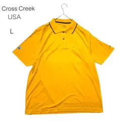未使用 クロスクリーク DRI-EZ イエローポロシャツ LUSA 刺繍ワッペン