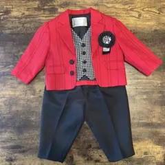 赤 ストライプ フォーマルスーツ