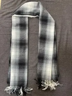 チェック柄フリンジマフラー