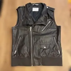 ZARA MAN フェイクレザー　ライダースベスト　Lサイズ