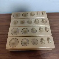 モンテッソーリ　知育玩具　教具　木製　円柱さし　４種セット