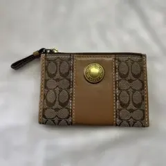 COACH コーチ　コインケース　キーリング付き　シグネチャー柄