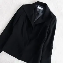 エニィスィス テーラードジャケット 比翼ボタン ブラック 長袖 レディース M