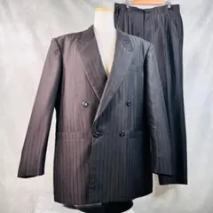 ダブルスーツセットアップ　ビジネス　フォーマル　ダブル　ピンストライプ　L