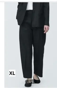 無印良品 ヘンプ混ストレッチストレートパンツ XL