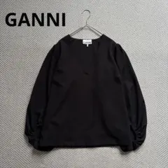 美品 GANNI Vネック プルオーバーブラウス バルーンスリーブ パフスリーブのサムネイル