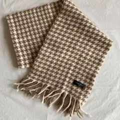 ラムウール ハウンドトゥース ショートマフラー