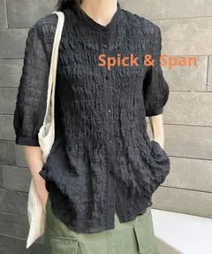 美品！Spick & Span シアーチェックシャーリングブラウスのサムネイル