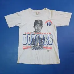タグ付 90s USA製STARTER野茂TシャツL 90s USA製 【野茂英雄】LA・ドジャース 背番号 starter Tシャツ