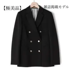 ORIHICA【雑誌掲載モデル】 洗濯で洗える 黒カルゼ ダブル ジャケット
