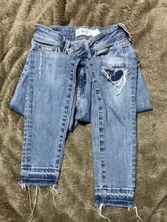 AZUL ダメージ加工 スキニーデニム