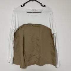 GLOBAL WORK 長袖 ブラウス ベージュ ホワイト Lのサムネイル
