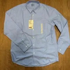 無印良品 長袖シャツ ネイビー ストライプ Mのサムネイル