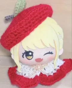 ちびぐるみ りんご風 ポンチョ+帽子　セット