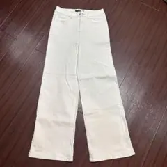 salire ホワイト ワイドレッグデニムパンツ