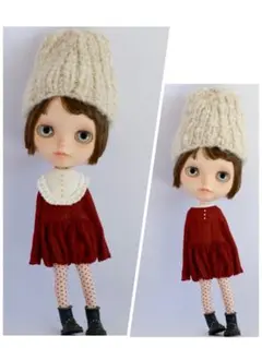 ブライスアウトフィット　フリル襟とジャンプスーツ　タイツセット　クリスマス