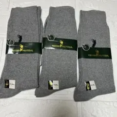 メンズグレーソックス 27-29cm 3足 WESTERN POLOTEXAS