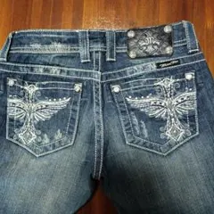 Miss Me デニム♥ size 27 羽クロスラインストーン