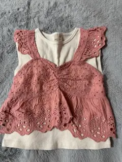 プティマイン トップス　夏　女の子　キッズ　ノースリーブ　90
