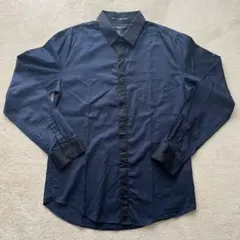 Forever21 MEN ネイビー 長袖シャツ Sサイズ(Mサイズ相当)