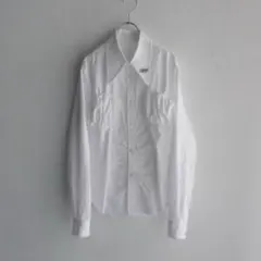 "HP" embroidery gathered shirts / white
