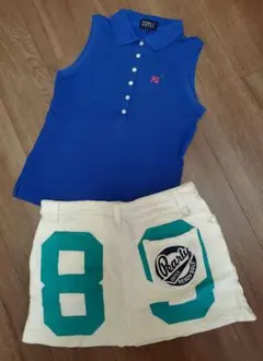【セット売り】パーリーゲイツ スカート＆ノースリーブ ポロシャツのサムネイル