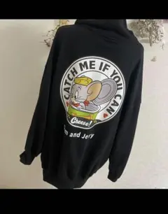 トムとジェリー オーバーサイズ　 パーカー 黒　ブラック　L