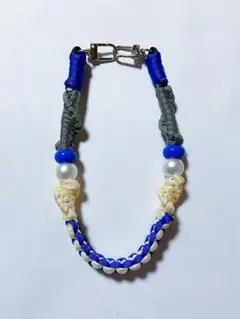 パラコードスマホストラップ爽やかで上品なハンドメイドデザイン