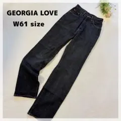 【ジョージアラブ】デニムパンツ W61ブラック 美シルエット ストレートのサムネイル