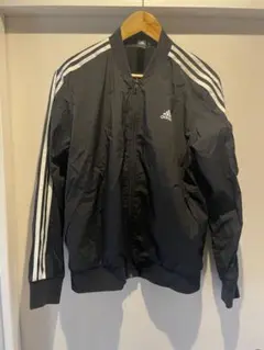 adidas ブラック ナイロン ジャケット