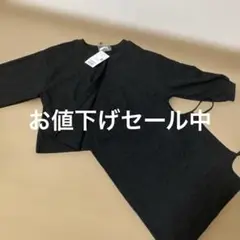 【新品】…黒のボタン付きカーディガン S/M/L
