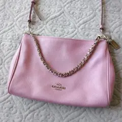 COACH　コーチ　2way ショルダーバッグ　メタリックライトパープル