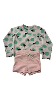 フラミンゴ柄長袖水着セット