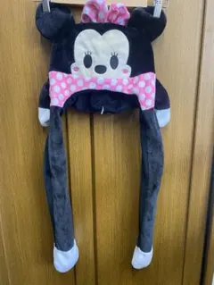 ミニーキャラクター帽子 黒とピンク