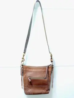 COACH レガシー レザー フラップショルダーバッグ 9336 キャメル 