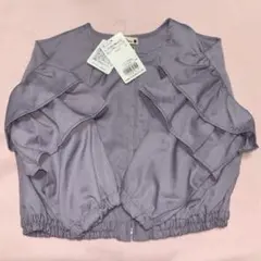 新品branshes ブランシェスフリル袖ジャケット 120くすみラベンダー