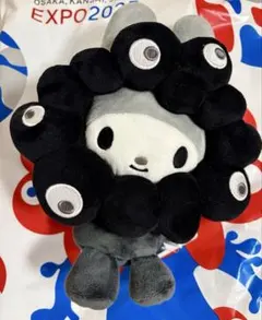ポチャッコ ミャクミャク ぬいぐるみ M 黒 サンリオ 関西万博 タグ付き