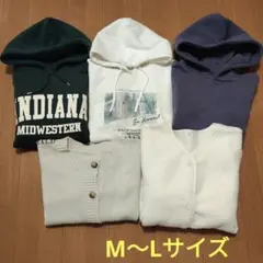 裏起毛パーカー アクリルニット ボアジャケット 5点 まとめ売り M～Lサイズ