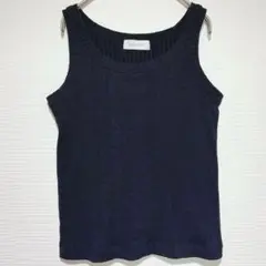シンプリシテェ リブタンクトップ ブラック ノースリーブ シンプル 綺麗め　上品のサムネイル