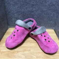 未使用 クロックス風スリッパ ピンク×グレー 室内履き レディース20〜22cm